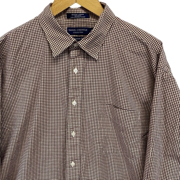Daniel Cremieux Check Pattern Button Down Mens XL Fine Italian Fabric Cotton - Picture 1 of 9
